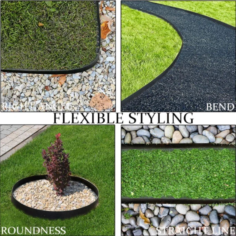 FlexiRasen Kantenbegrenzung 5m/10m | 5 cm Höhe | Mit Pfosten
