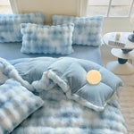 Cozy Plush Duvet Cover Set – Warm and Soft for Autumn & Winter | Reversible Design in Rabbit Fur & Milk Velour