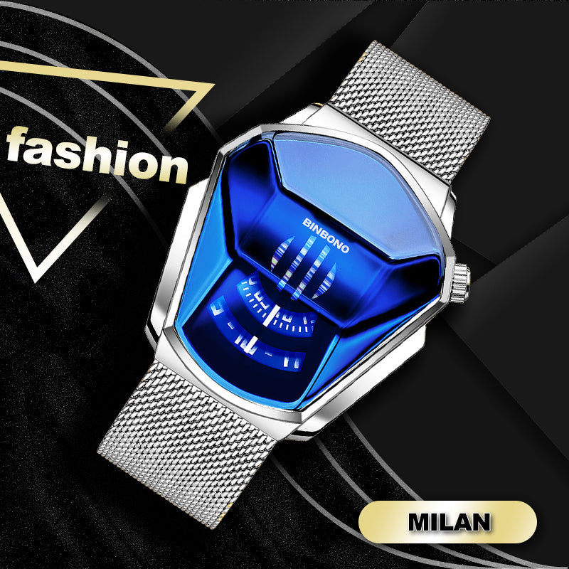 Elegant Men's Quartz Wristwatch with Diamond Surface
