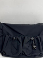 Nylon Shoulder Bag in Black – Urban Messenger Bag with Zipper for Everyday Use