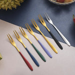 Elegant 7-piece Stainless Steel Forks for Dessert and Salad