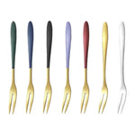 Elegant 7-piece Stainless Steel Forks for Dessert and Salad