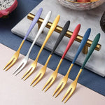 Elegant 7-piece Stainless Steel Forks for Dessert and Salad