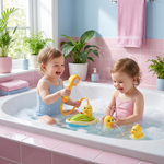 Duck-shaped shower head bath toy