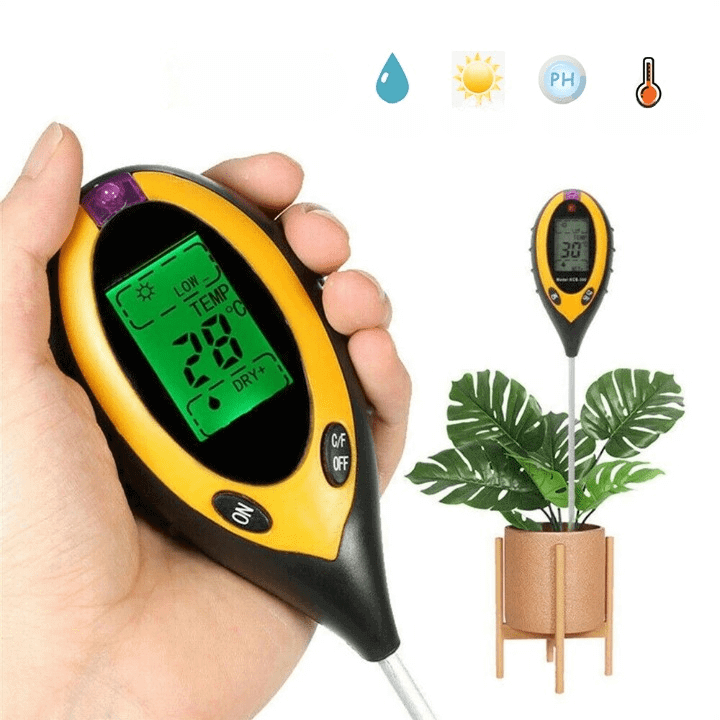 All-in-One Bodenanalysator: pH, Feuchtigkeit, Temperatur, Licht