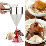 Präziser Edelstahl-Teigspender mit Halterung für perfekte Portionen | 600 ml oder 1200 ml