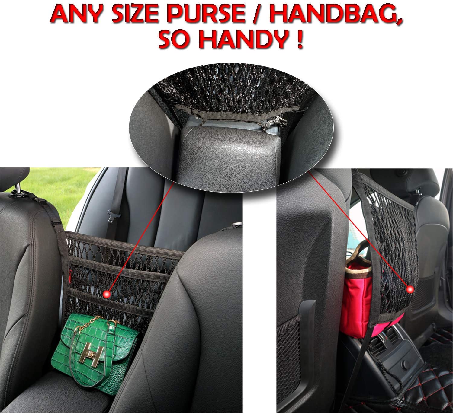 Versatile Car Organizer with 3 Practical Compartments