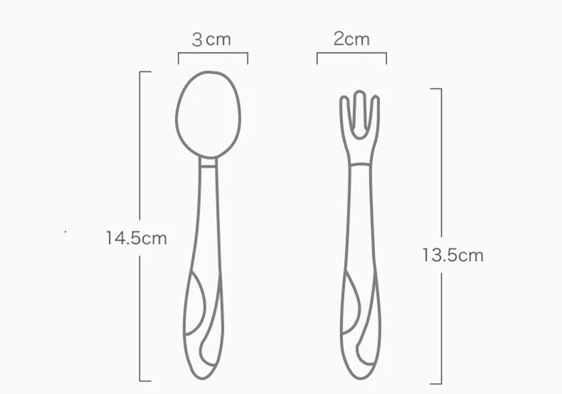 Ergonomic Baby Cutlery Set with Non-Slip Spoon and Fork for Children