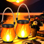 Solar-Powered LED Lantern with Flame Effect – No Fire, No Smoke