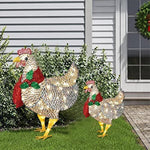 LED Chicken with Scarf for Winter – Christmas Decoration for Indoors and Outdoors