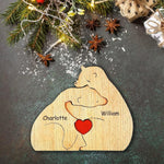 Personalizable Wooden Puzzle with Bear Motifs for the Family