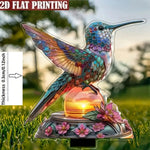 Farbenfroher Kolibri Gartenstecker | Dekorative Außenlampe
