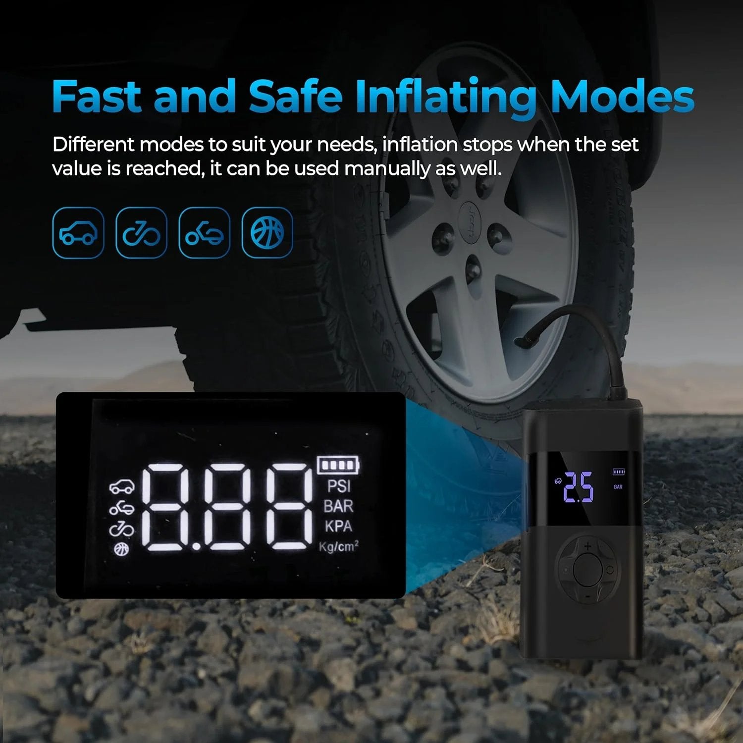Portable Electric Air Compressor with Digital Display