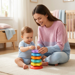 Colorful Spinning Toy with Rainbow Color Tower