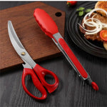 GrillProfi Edelstahl Scheren- und Clip-Set für BBQs | 24x8,7 cm & 27x3,5 cm
