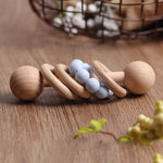 Wooden Rattle for Babies with Teethers – Teething Support Toy