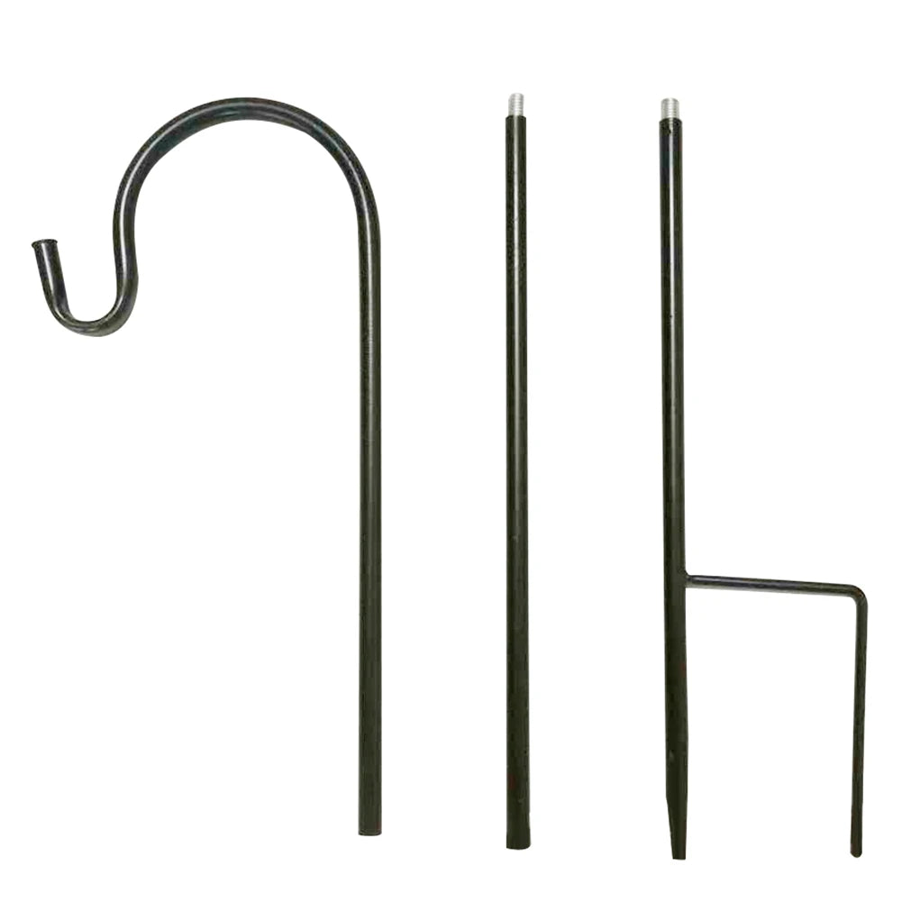 Eleganter Gartenhaken aus robustem Metall | 76 cm | Schwarz