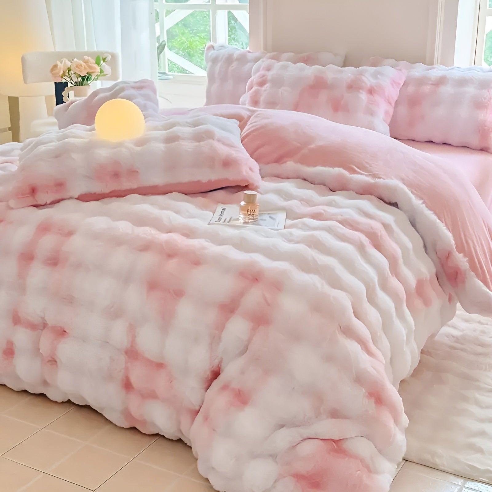 Cozy Plush Duvet Cover Set – Warm and Soft for Autumn & Winter | Reversible Design in Rabbit Fur & Milk Velour