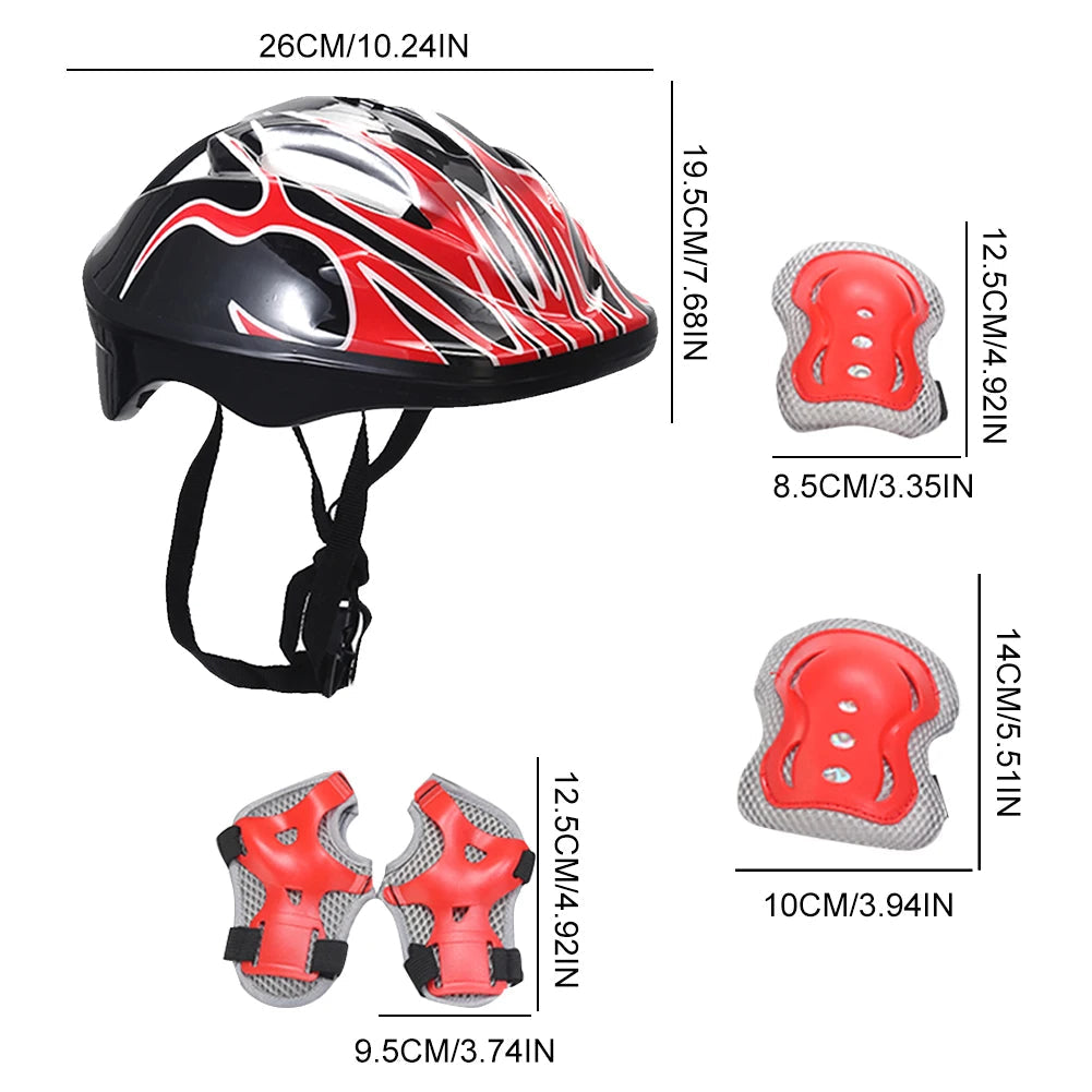 Sicheres Abenteuer-Set für Kinder | 7-teiliges Schutzpaket mit Helm und Schützern