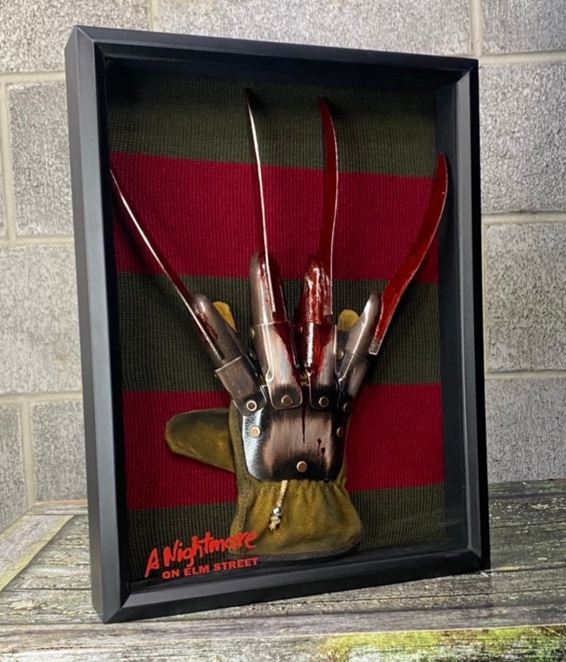 Horrifying Freddy Krueger Glove and Jumper in a Shadow Box