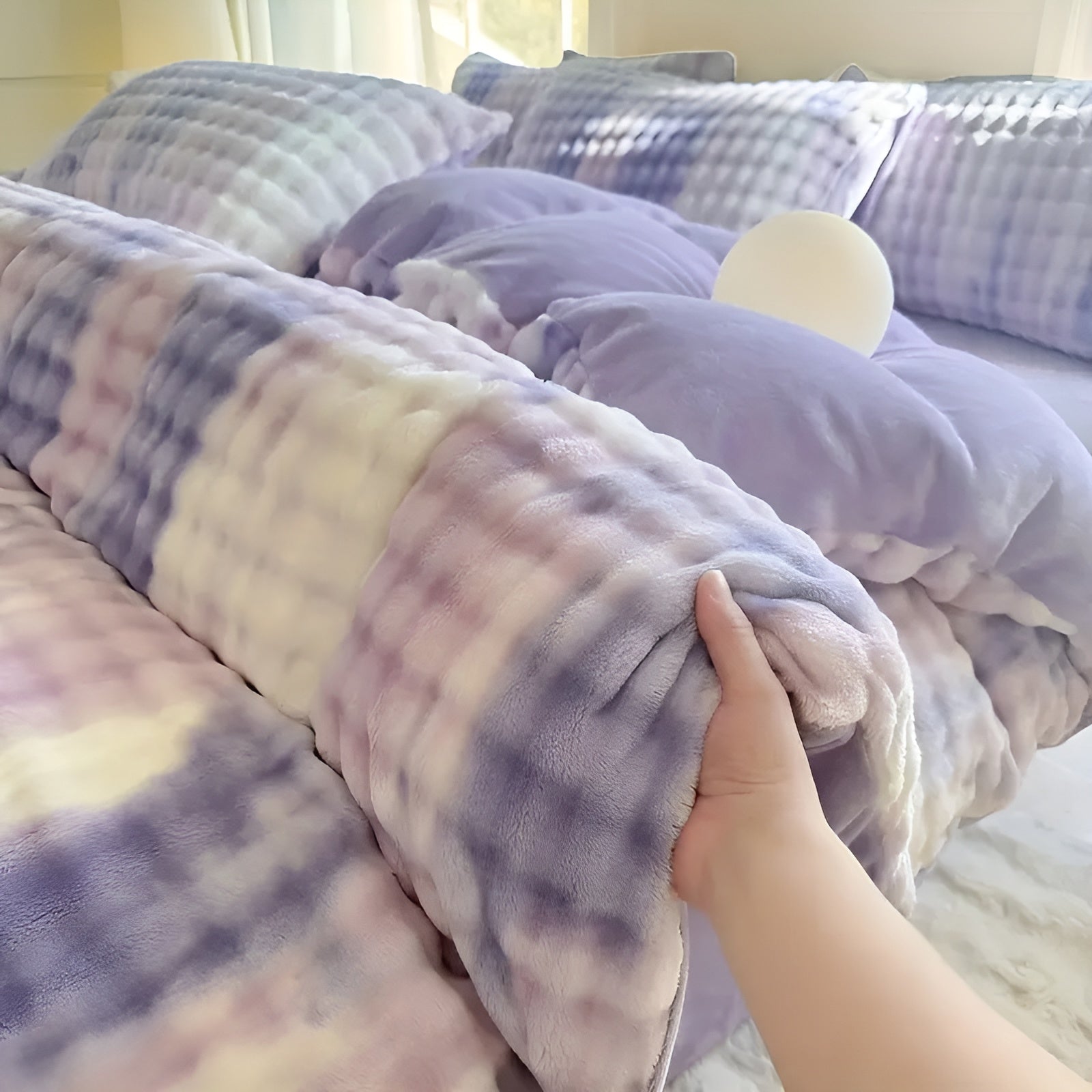 Cozy Plush Duvet Cover Set – Warm and Soft for Autumn & Winter | Reversible Design in Rabbit Fur & Milk Velour