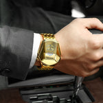 Elegant Men's Quartz Wristwatch with Diamond Surface