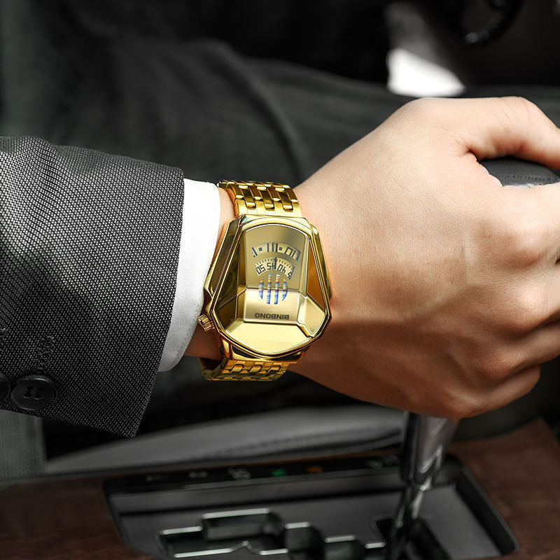 Elegant Men's Quartz Wristwatch with Diamond Surface