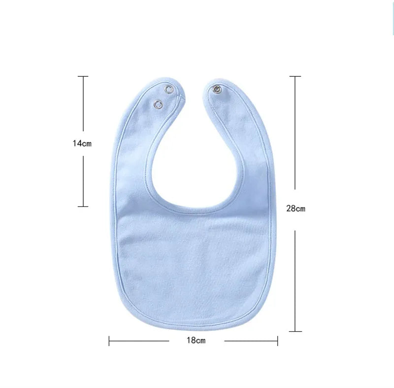 Absorbent Baby Bibs Made of Soft Cotton – Skin-Friendly with Snap Fastener