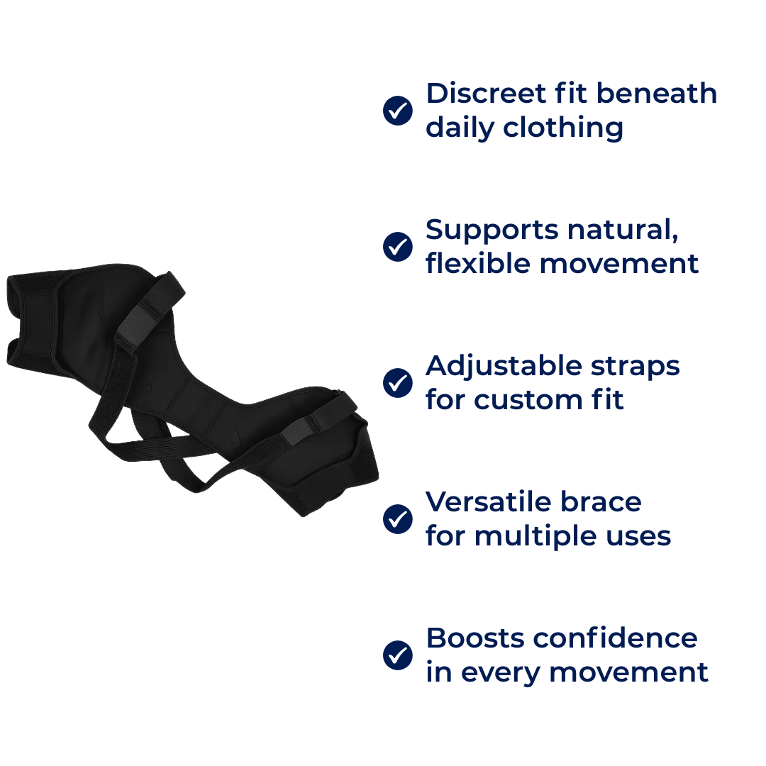 Cross-Compression Stability - Breathable Mesh for Comfort - Relieves Shoulder Pain & Improves Posture