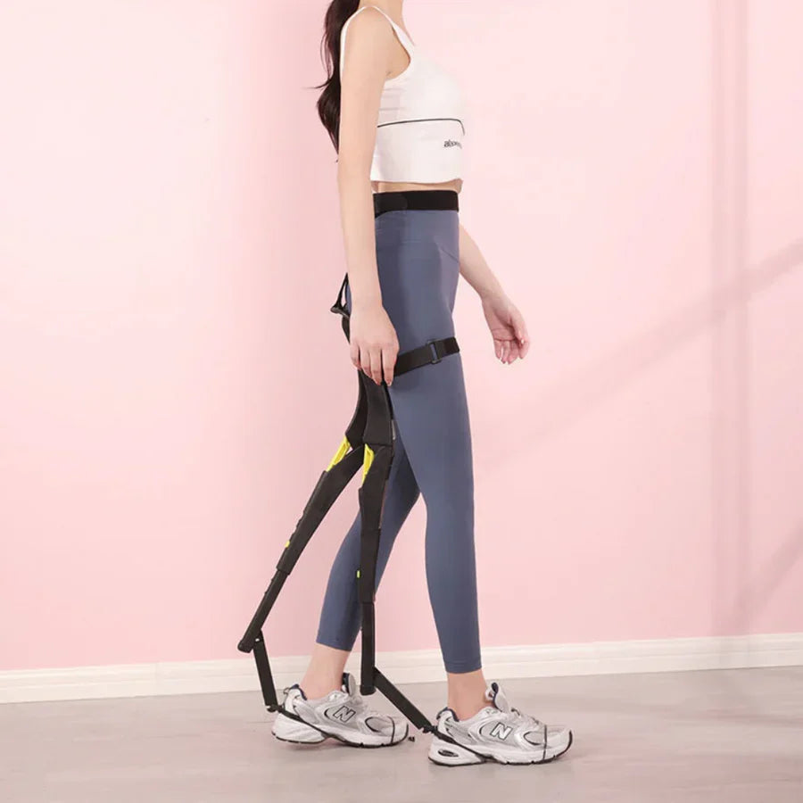 Portable folding chair with portable exoskeleton for sports activities