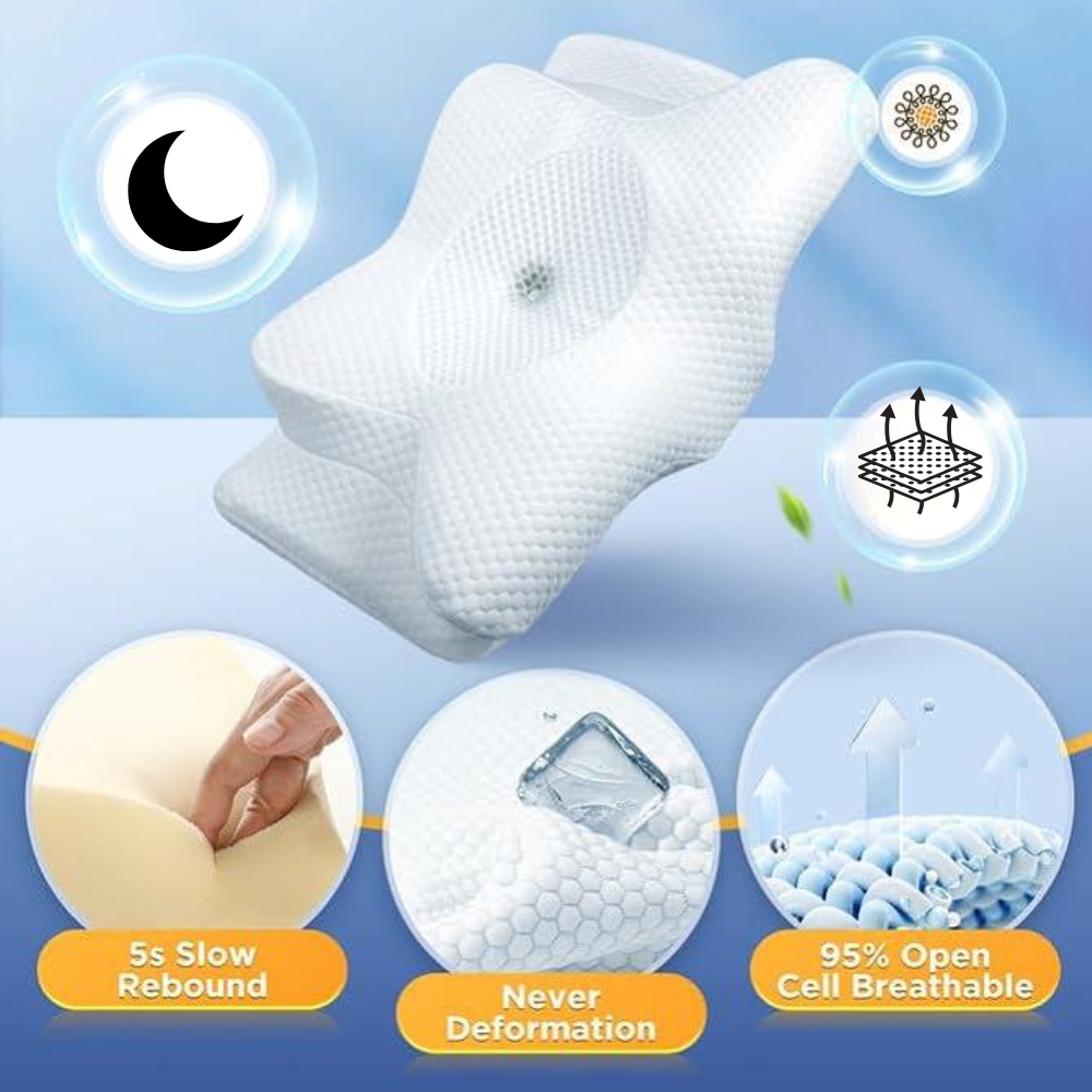 Ergonomisches Schlafkissen | Optimale Unterstützung für Nacken und Kopf | Weiß