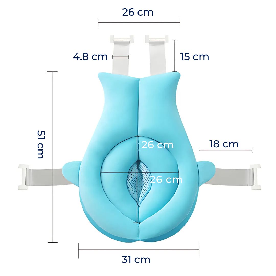 Baby Bath Support – Non-Slip Padding – Quick-Dry Fabric – Safety Sling for Newborns