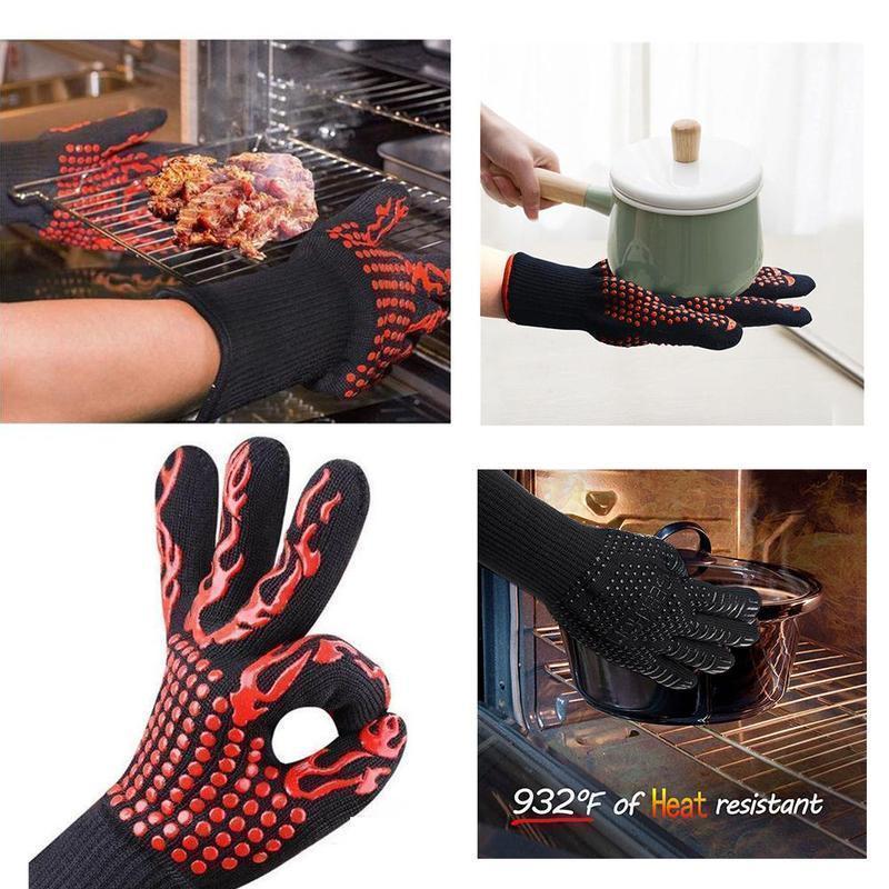 Hitzebeständige Grillhandschuhe – Professionelle Grillhandschuhe, 1 Paar