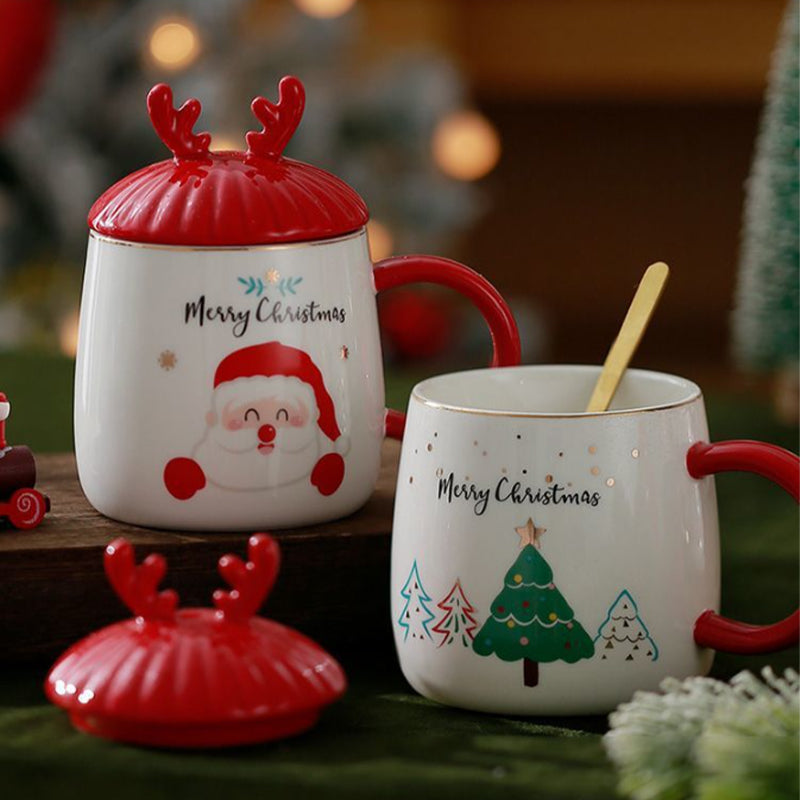 Christmas mugs with festive design
