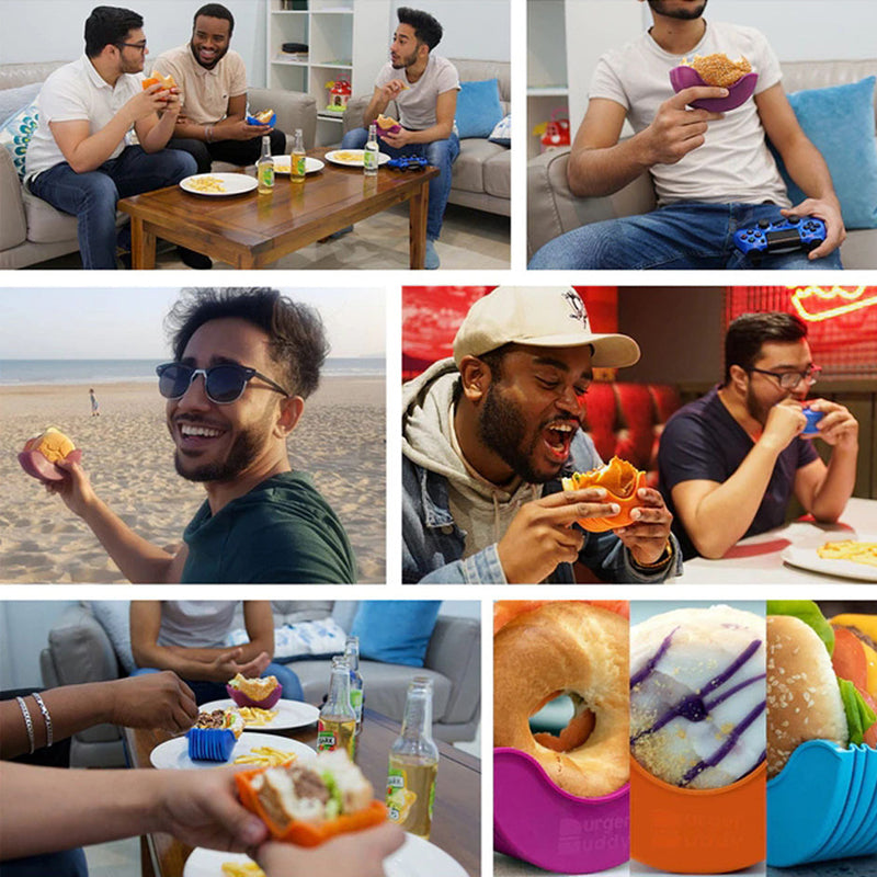 Clean burger holder for easy handling