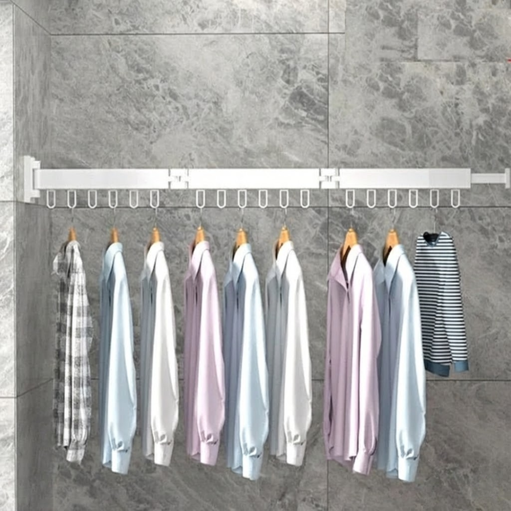 Wall-mounted, Retractable Clothesline for space-saving use
