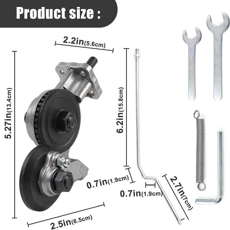 Metal cutting attachment for drills with protective cover and cutting disc