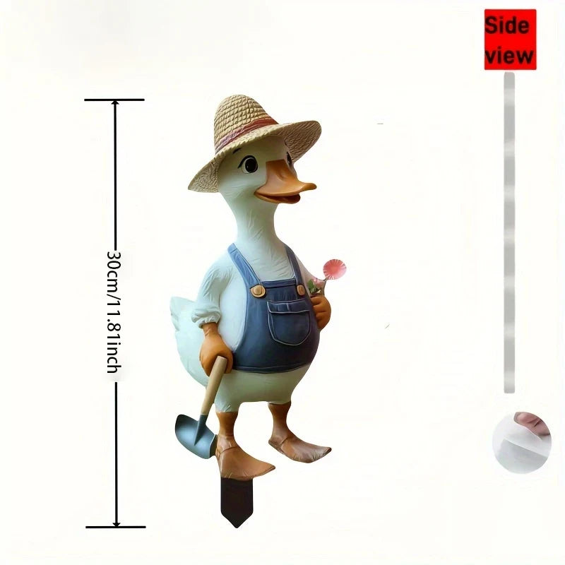 Fröhlicher Gartenstecker Ente | Charmante Acrylfigur für Ihren Garten