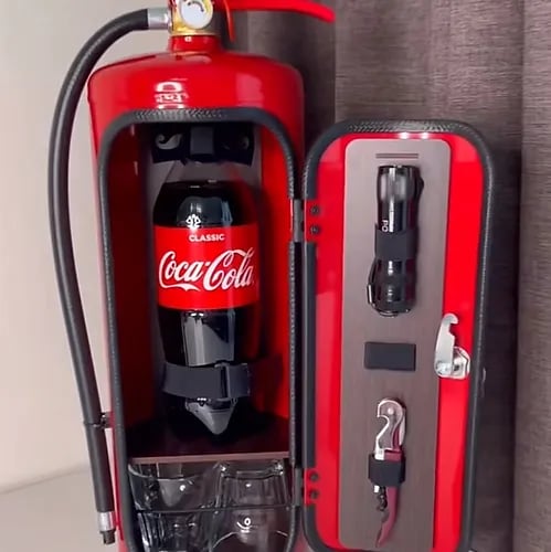 Mini-Bar im Feuerlöscher-Design – Einzigartiges Geschenkset