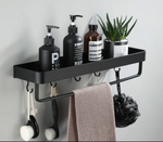 Black aluminum corner shelf without drilling - Voltyx