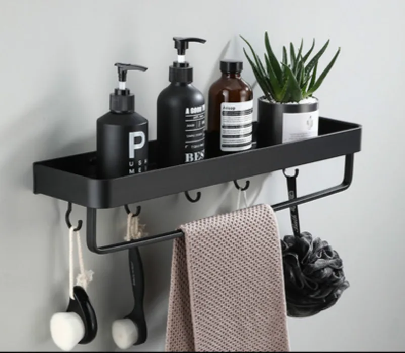 Corner shelf made of high-quality aluminum - Drill-free installation for bathroom and kitchen