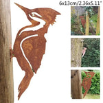 Eleganter Gartenstecker mit Vogelmotiv aus Metall | Rostoptik