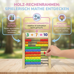 Wooden abacus for learning arithmetic skills