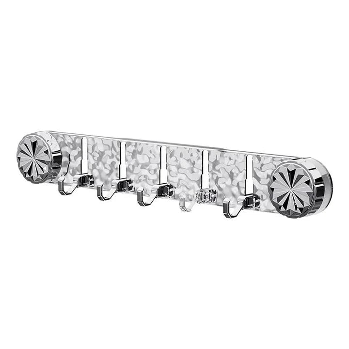 Wall hook rack with foldable hooks – no drilling required