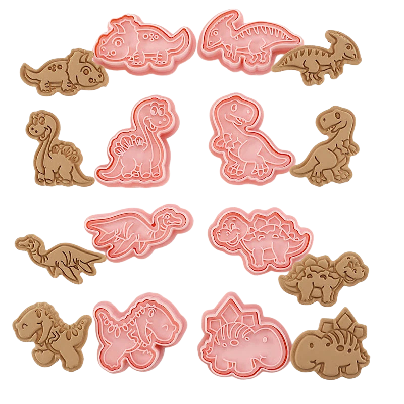 8-teiliges Set Ausstechformen für Kekse mit 3D-Cartoon-Motiven