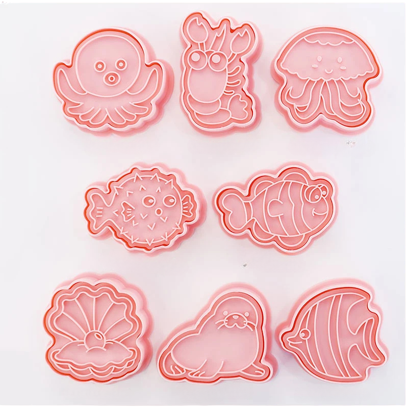 8-teiliges Set Ausstechformen für Kekse mit 3D-Cartoon-Motiven