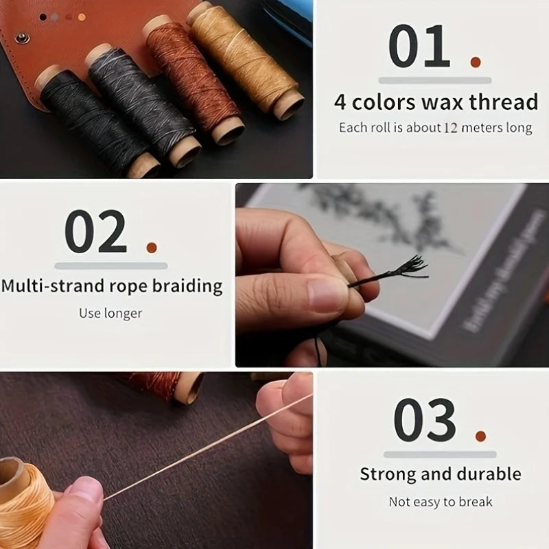 Kreatives Nähset für Leder | Inklusive großer Nadel und strapazierfähigem Faden