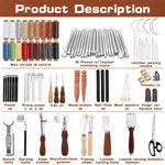 Versatile Leather Crafting Kit | 92 or 27 Pieces | Includes Durable Threads & Professional Tools