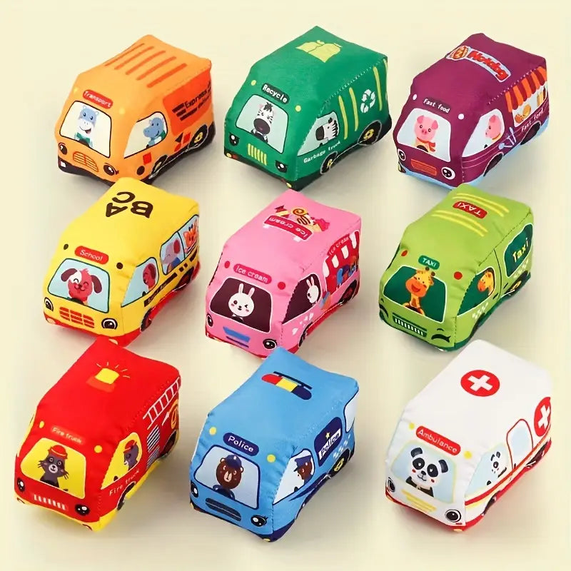 Plush Toy Cars with Road Mat and Carrying Bag – 2in1