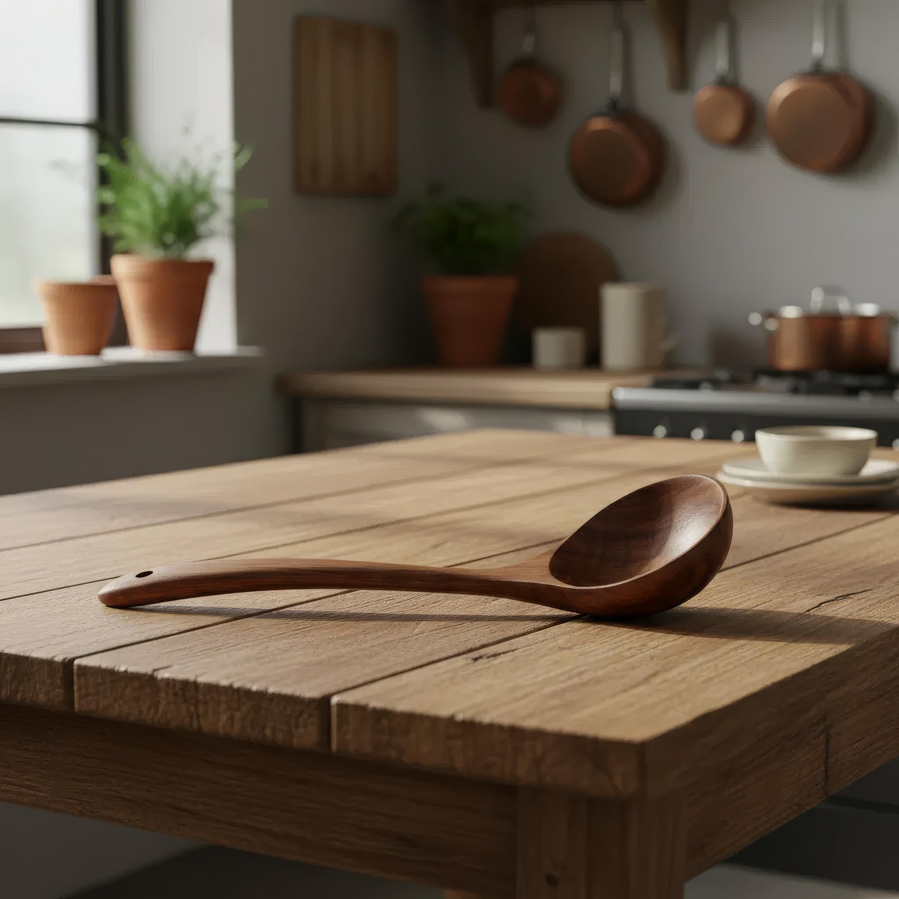 Naturverbundenes Küchenutensilien-Set aus edlem Holz